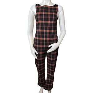 Pamela Love x RTR Old School Plaid Multi Color Overalls Jumpsuit Size 2